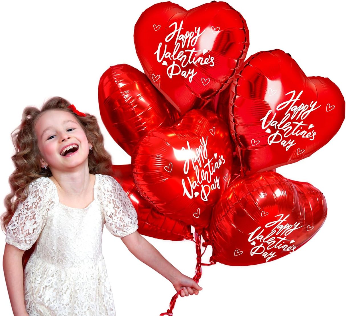 4E's Novelty 30-Pack 18” Heart Balloons – Bulk Red Foil Balloons for Valentine’s & Event Decor
