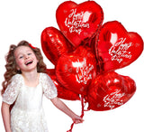 4E's Novelty 30-Pack 18” Heart Balloons – Bulk Red Foil Balloons for Valentine’s & Event Decor