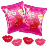 4E's Novelty 30 Packs Sour Lip Jelly, Strawberry Flavour Sour Lips Gummies