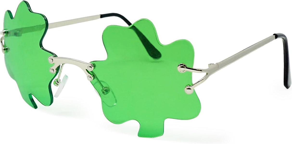 4E's Novelty Shamrock Glasses – St. Patrick’s Day Green Sunglasses for Adults & Kids Party Accessory