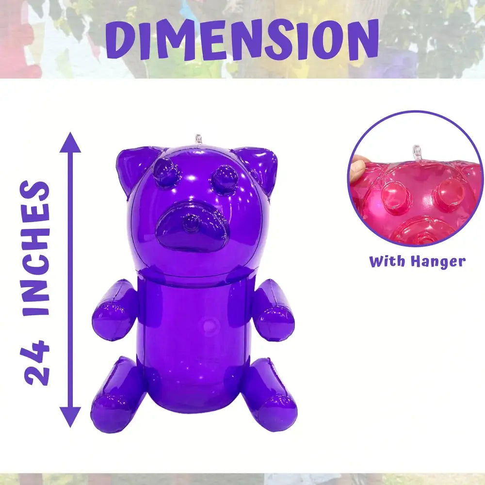 2 Inflatable 24’’ Gummy Bears - Candyland Party Decorations Birthday Pool Floaties - Party Favors