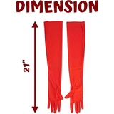 21" Elbow Length Satin Long Red Gloves for Women Cosplay, Opera Gloves, Costume Accessories by 4E's Novelty