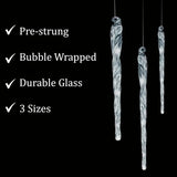 26 Pack Teardrop Acrylic Crystal Beads for Christmas Ornaments and Wedding Decor by 4E’s Novelty’