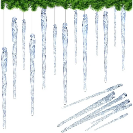 26 Pack Teardrop Acrylic Crystal Beads for Christmas Ornaments and Wedding Decor by 4E’s Novelty’