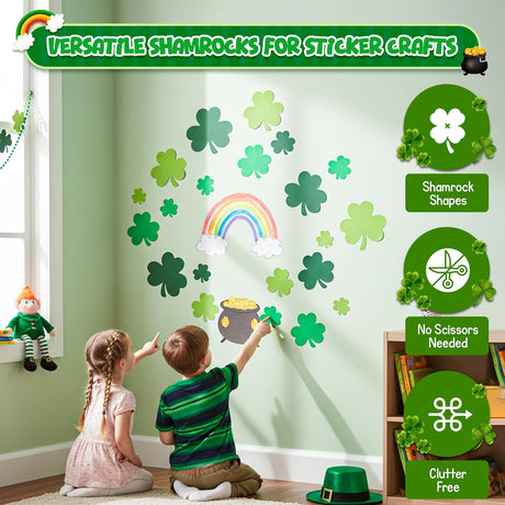 4E's Novelty 147 Pcs St. Patrick's Day Shamrock Cutouts Bulk