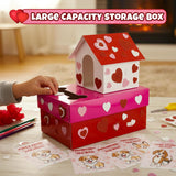 4E's Novelty Valentines Day Box and Cards for Kids (32 Pcs)