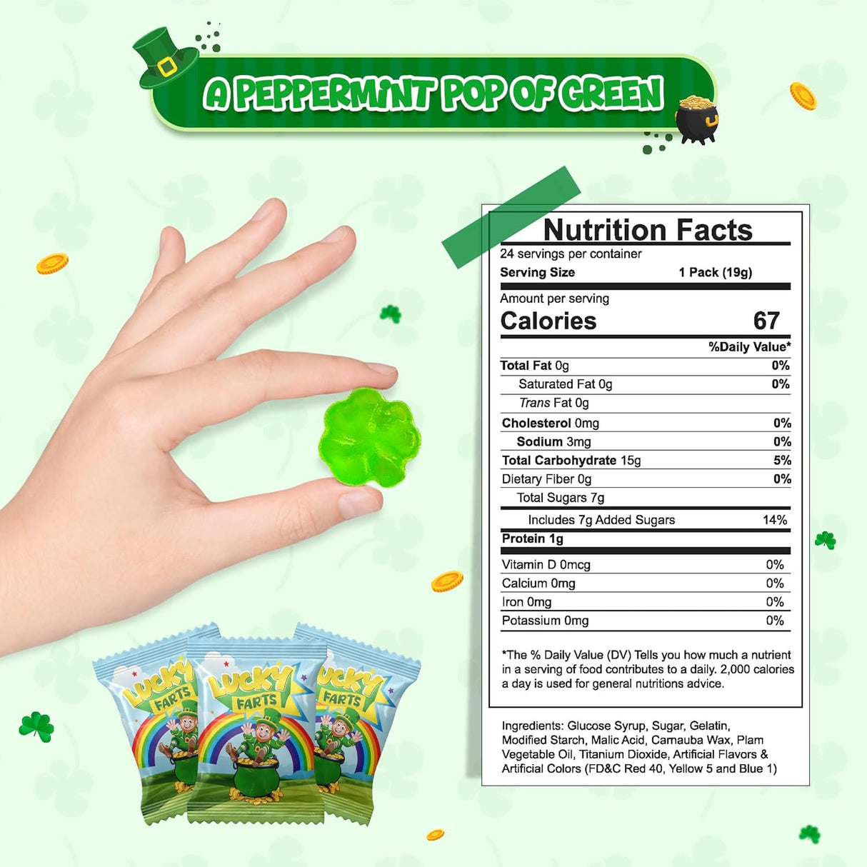 4E's Novelty St. Patrick's Day Lucky Farts Gummies 30 Pk