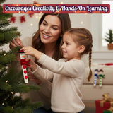 4E's Novelty 12 Pack Christmas Snowman Stick Ornament Craft Kit - Fun DIY Snowman Ornament Kit, Complete Snowman Popsicle Stick Craft for Ages 2-8