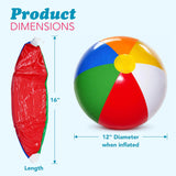 4E's Novelty 16 Inch Inflatable Beach Balls Bulk 24 Pack Beach Ball
