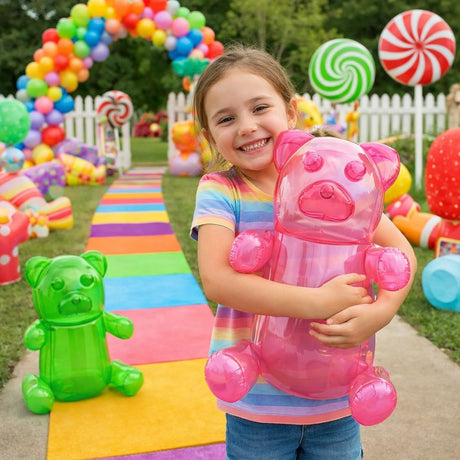 6 Pack 12'' Inflatable Gummy Bears - Party Decor & Toys