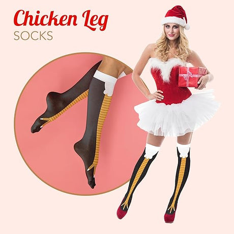 4E's Novelty Funny Chicken Feet Socks for Women & Men