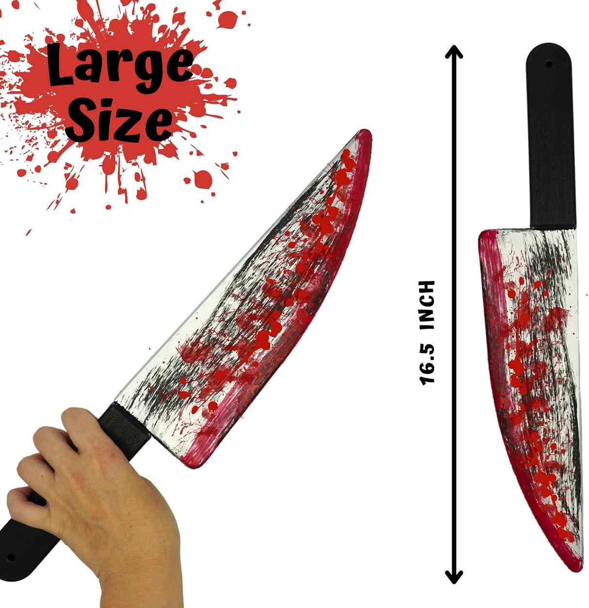 4E's Novelty Fake Knife with Blood – 16.5" Realistic Halloween Bloody Knife Prop for Kids & Adults