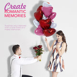 4E's Novelty 15-Pack 18” Heart Foil Balloons – Red, Pink, White Balloons for Parties & Weddings
