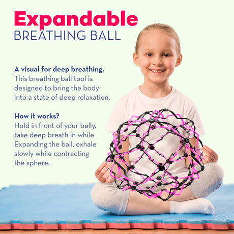 4E's Novelty 3 Pack Expandable Breathing Ball – Stress Relief Toy for Kids & Adults, Ideal for Yoga, ADHD, and Calm Down Corners