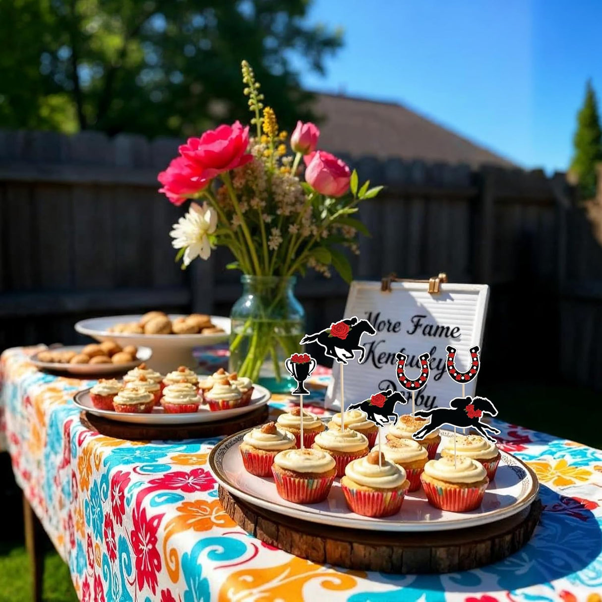 4E's Novelty Horse Racing Derby Toppers Picks 60 Pack – Kentucky Derby Party Toothpicks for Cupcakes, Appetizers & Western Decorations