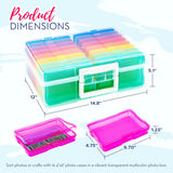 4E's Novelty 16 Pack Clear Multi-color Photo Box with 4x6 Photo Cases