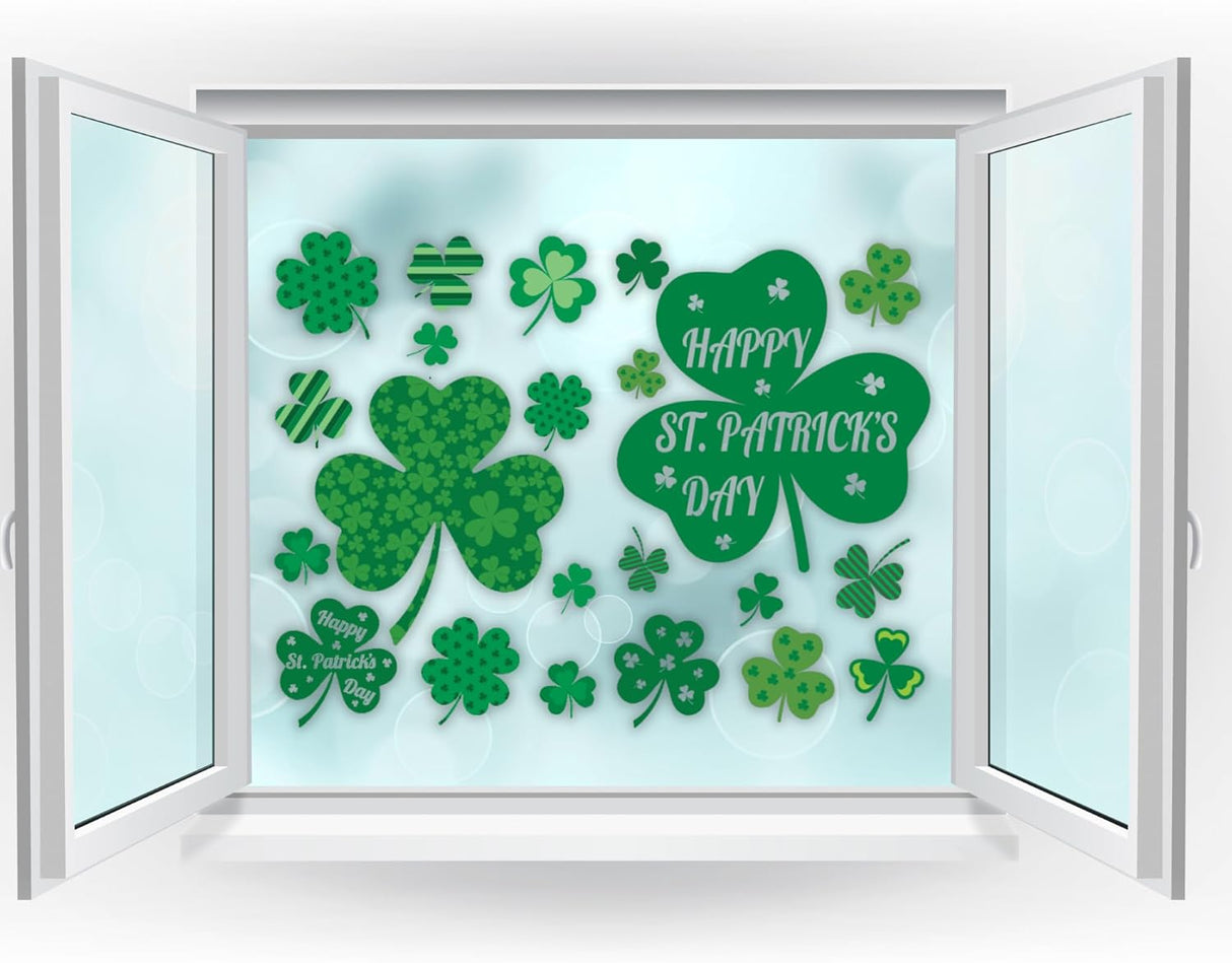 4E's Novelty 115 Pcs St Patricks Day Window Clings (9 Sheets)