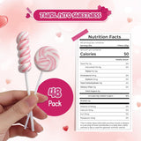4E's Novelty Pink Swirl and Twist Lollipop (48 Pack) - Pink Swirl Lollipops
