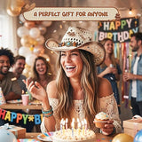 4E's Novelty White Cowboy Hat Straw For Women, Large Womens White Cowboy Hat