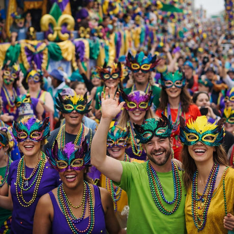 4E's Novelty Bulk 72 Mardi Gras Bead Necklaces – 33" Long, 7mm Thick Party Favors