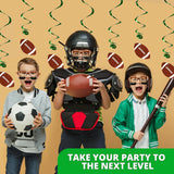 4E's Novelty 10-Pcs Hanging Swirl Decorations – Football Party Ceiling Decor & Outdoor Hanging