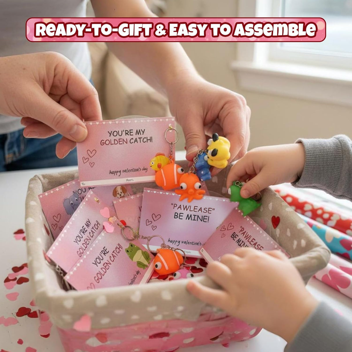 4E's Novelty 24 Pack Valentines Cards with Popping Eye Animals