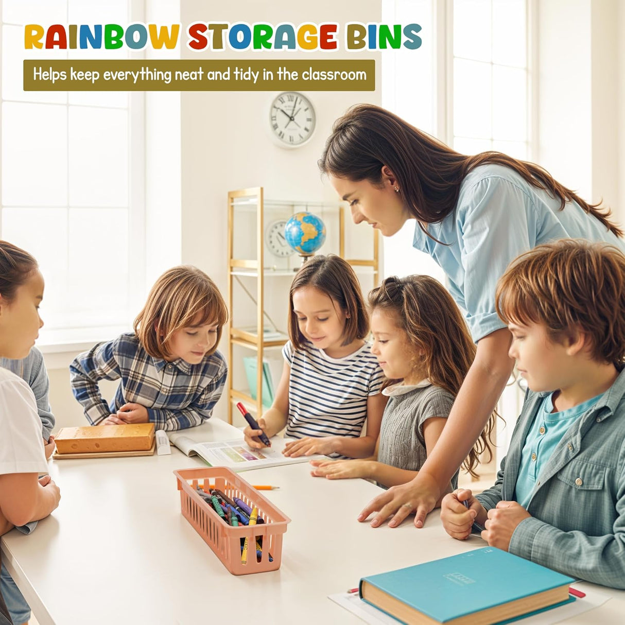 4E's Novelty 12 Pack Durable Pencil Trays in Vibrant Boho Colors