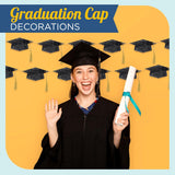 4E's Novelty Black Glitter Graduation Cap Banner 2026 Grad Garland Party Decoration 9.8 ft