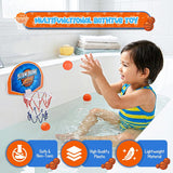 4E's Novelty 4 BallsBathtub Basketball Hoop for Kids 6" Tall Suction Cup Bath Toys