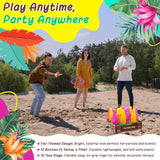 4E's Novelty Tiki Bottle Ring Toss Game Set 12 Colorful Bottles – Fun Luau Party Games for All Ages