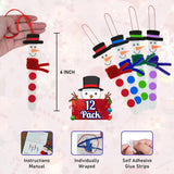 4E's Novelty 12 Pack Christmas Snowman Stick Ornament Craft Kit - Fun DIY Snowman Ornament Kit, Complete Snowman Popsicle Stick Craft for Ages 2-8