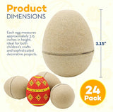 4E's Novelty DIY Paper Mache Easter Eggs to Paint 24 Pack – Paintable & Fillable Blank Craft Eggs for Kids & Adults, Easter Crafts DIY