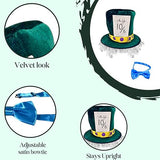 4E's Novelty Mad Hatter Costume Set – Velvet Top Hat, Wig & Bowtie