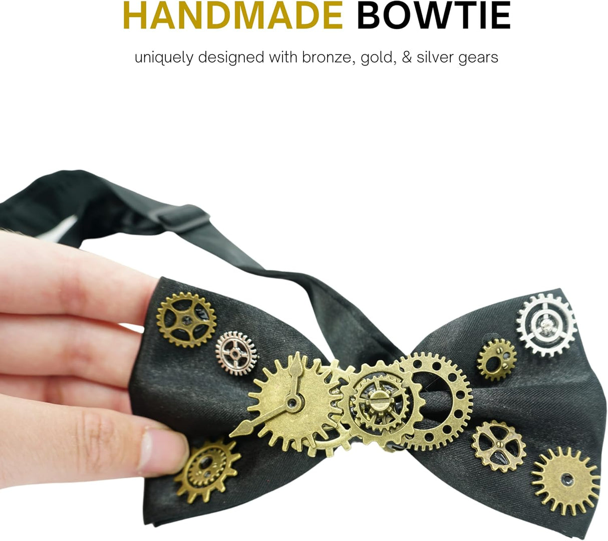 4E's Novelty Steampunk Bowtie for Men & Women - Adjustable Steampunk Prop, Steampunk Accessories & Ideal Steampunk Bowtie & Steampunk Couples Costumes