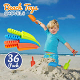 4E's Novelty 24 Pack Sand Shovels for Kids Bulk, Heavy Duty Plastic Beach Shovels