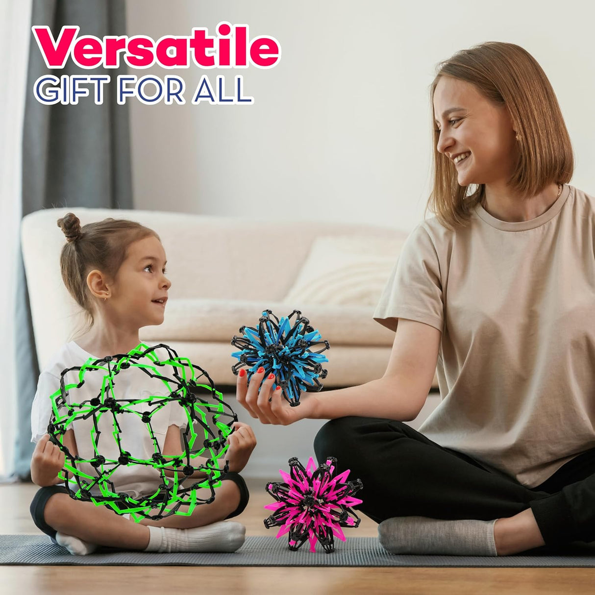 4E's Novelty 3 Pack Expandable Breathing Ball – Stress Relief Toy for Kids & Adults, Ideal for Yoga, ADHD, and Calm Down Corners