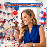 4E's Novelty Red White Blue Star Earrings for Women