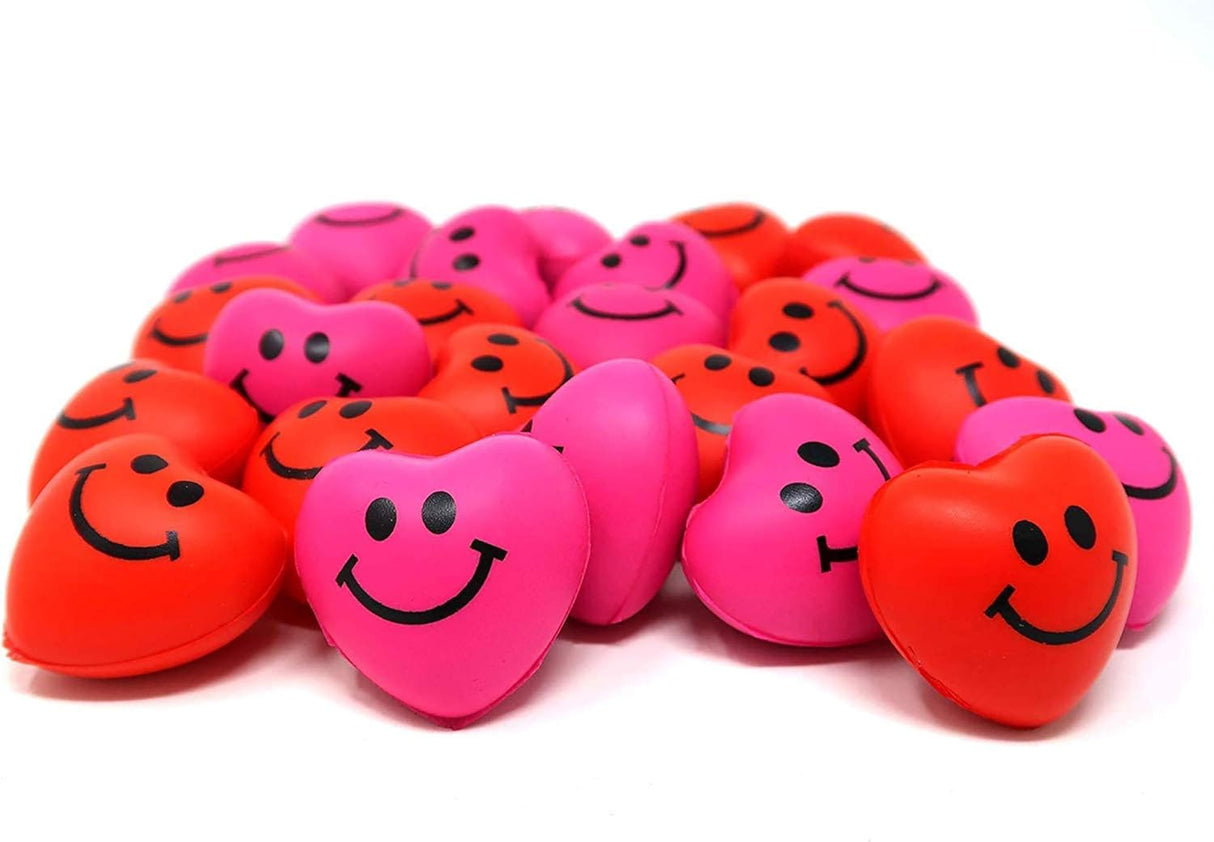 4E's Novelty 48-Pack Heart Stress Balls – 1.5” Mini Valentine Stress Hearts for Kids & Adults