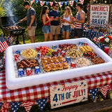 4E's Novelty Inflatable Ice Serving Buffet Bar Pack of 2, White PVC Floating Cooler Tray