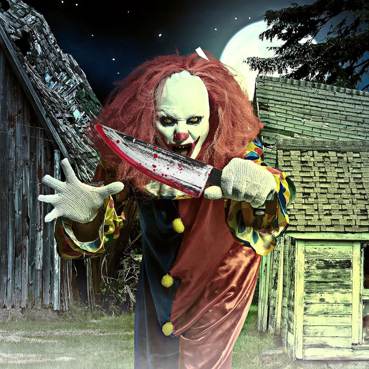4E's Novelty Fake Knife with Blood – 16.5" Realistic Halloween Bloody Knife Prop for Kids & Adults