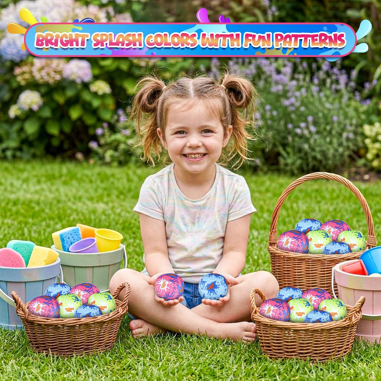 4E’s Novelty 24 Pack Water Bomb Splash Balls – 3 Inch Mini Water Absorbent Balls for Pool & Beach Party Favors