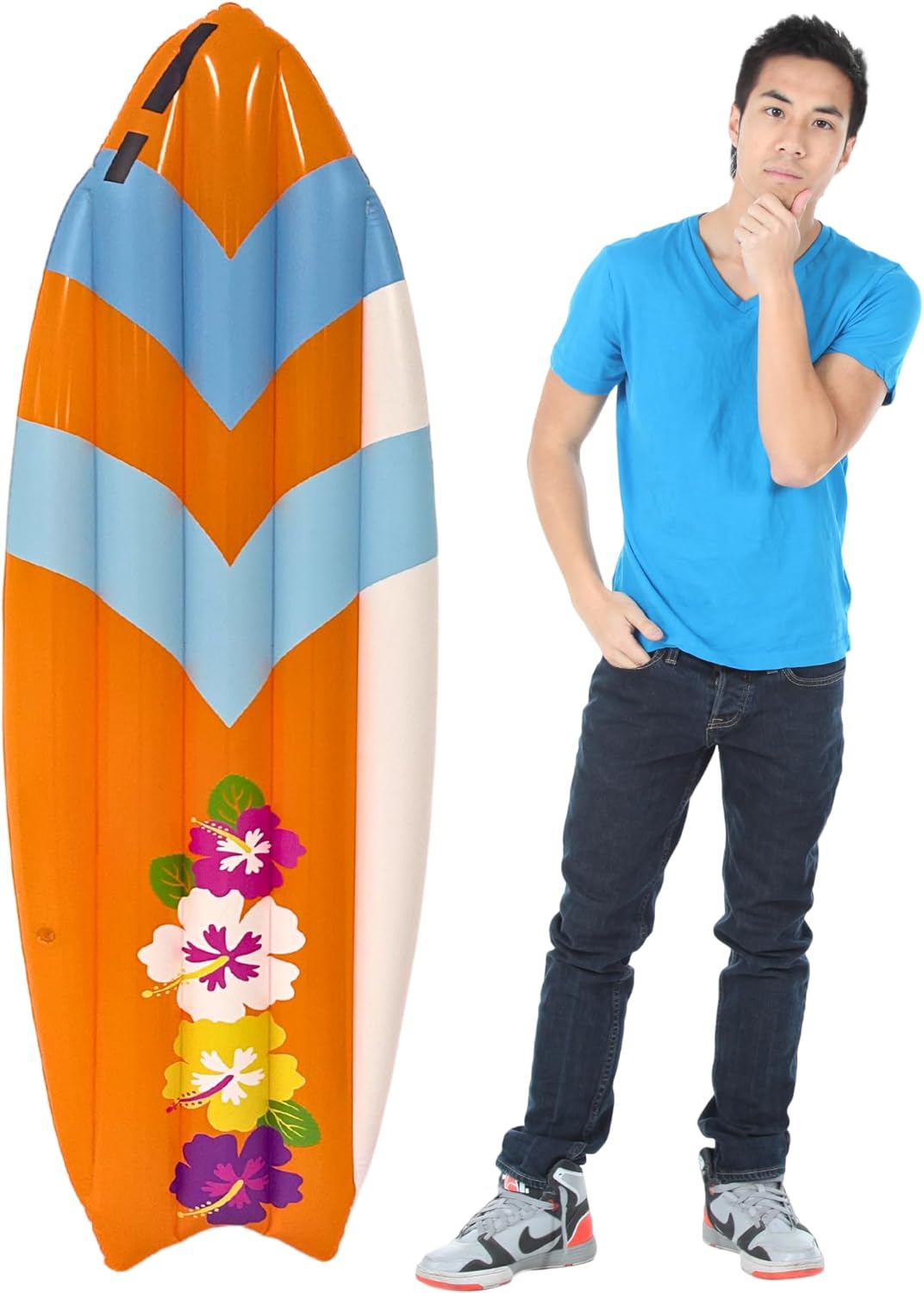 4E's Novelty Inflatable Surfboard for Kids, Tanning pools for adults - Ideal pool game floaties for any party or event