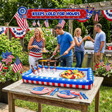 4E's Novelty Patriotic Inflatable Serving Bar – 4th of July Ice Tray for Food Buffet Table Cooler