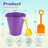 4E's Novelty 12 Pack Large Sand Bucket with Shovel – Beach Toys for Kids, Vacation Essentials