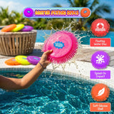 4E's Novelty 6 Pack Colourful Splash Discs, Floating Soft Pool Toy, Reusable Splash Balls Bomb Beach Games