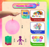 4E’s Novelty 108 Pcs Party Favors for Kids 8-12 – Punch Balloons, Coil Springs, Stretchy Men, Bulk Set