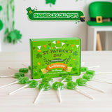 4E's Novelty 24 Pack Green Apple St. Patrick's Day Shamrock Lollipops