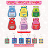 4E's Novelty 24 Pack Classroom Valentine Cards with Tic Tac Toe Keychains