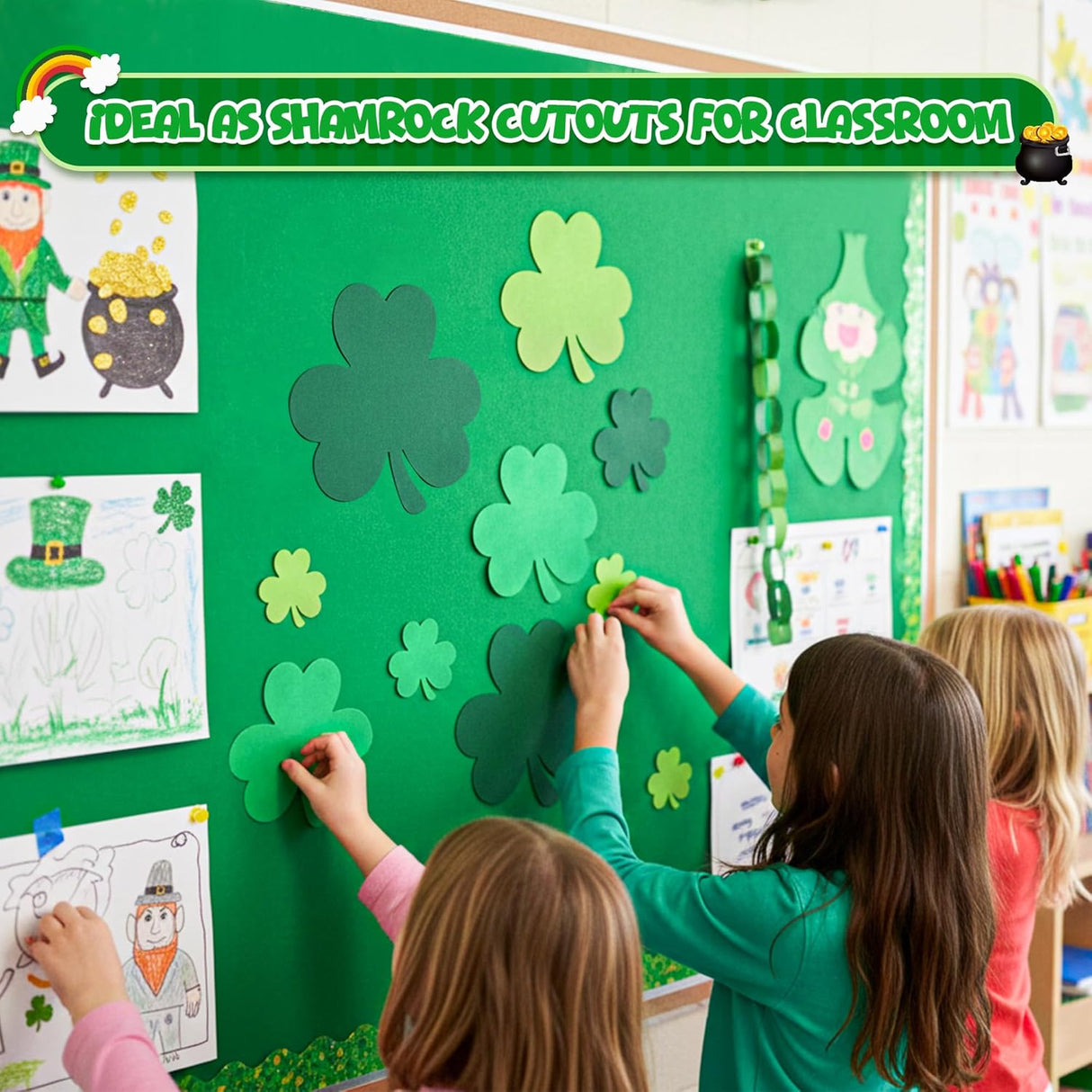 4E's Novelty 147 Pcs St. Patrick's Day Shamrock Cutouts Bulk