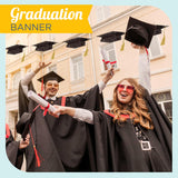 4E's Novelty Black Glitter Graduation Cap Banner 2026 Grad Garland Party Decoration 9.8 ft